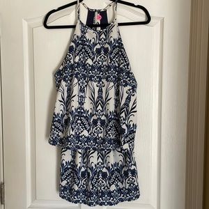 Women’s Blue and White Romper